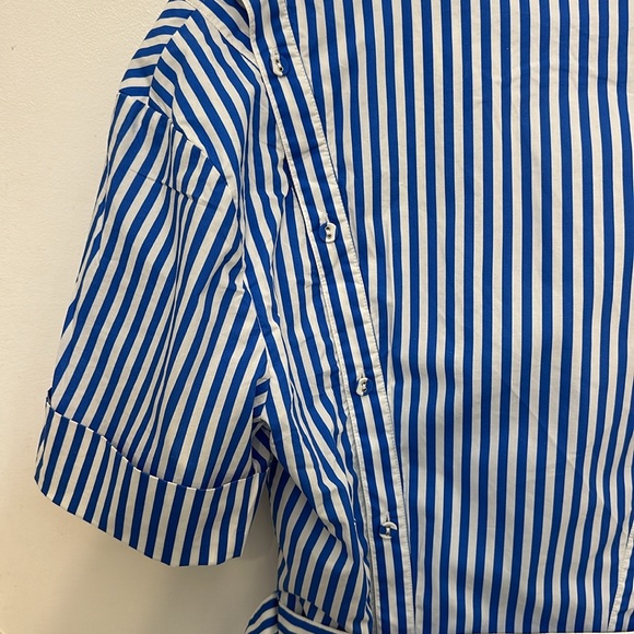 Nicholas striped cotton maxi summer dress blue US size 4 small - Picture 10 of 15